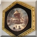 A21. Artini engraving in hexagonal frame. Frame: 24"h x 21"w 